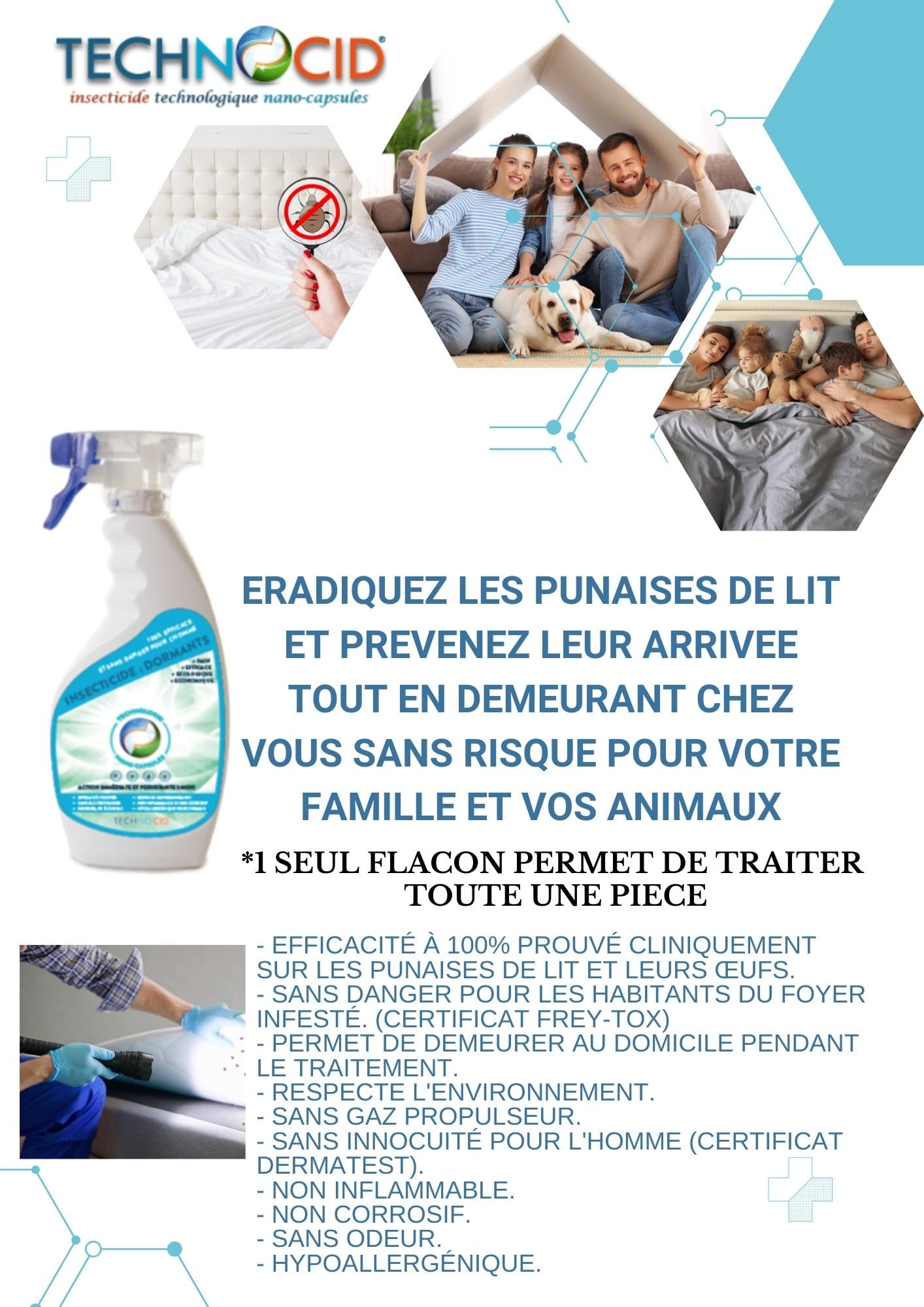 ANTI PUNAISES DE LIT TRAITEMENT PROFESSIONNEL ERADICATION INSTANTANEE A 100% SAIN POUR L'HOMME
