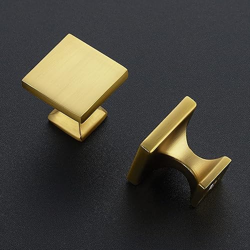 Miniatura 2 de Perillas cuadradas de latón cepillado para gabinetes, cajones, accesorios de cocina, pomos de puerta de gabinete, paquete de 10