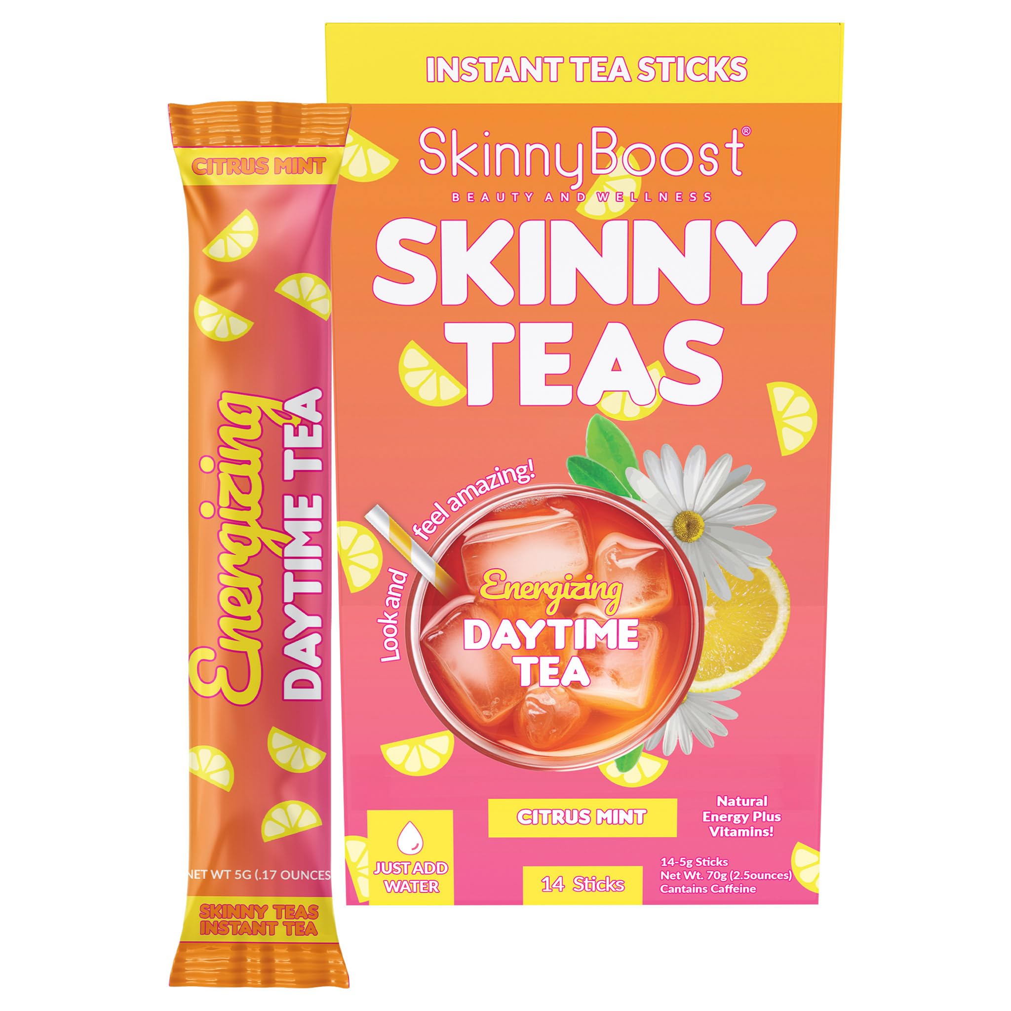 Skinny Teas Energizing Daytime Tea Sticks – Citrus Mint Instant Tea