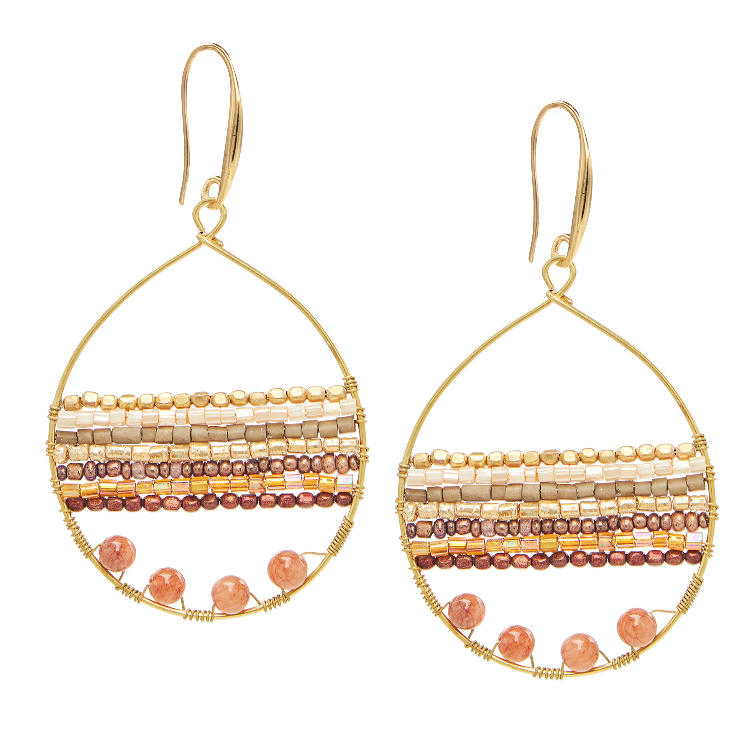 Akitai Christmas Earrings for Women Dangle - Gold Plated Boho Teardrop Holiday Jewelry & Thailand Gifts - Lightweight Western Gifts for Women,