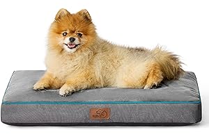 Amazon Basics Outdoor Water Repellent Pet Pillow Bed, Blue, Medium
