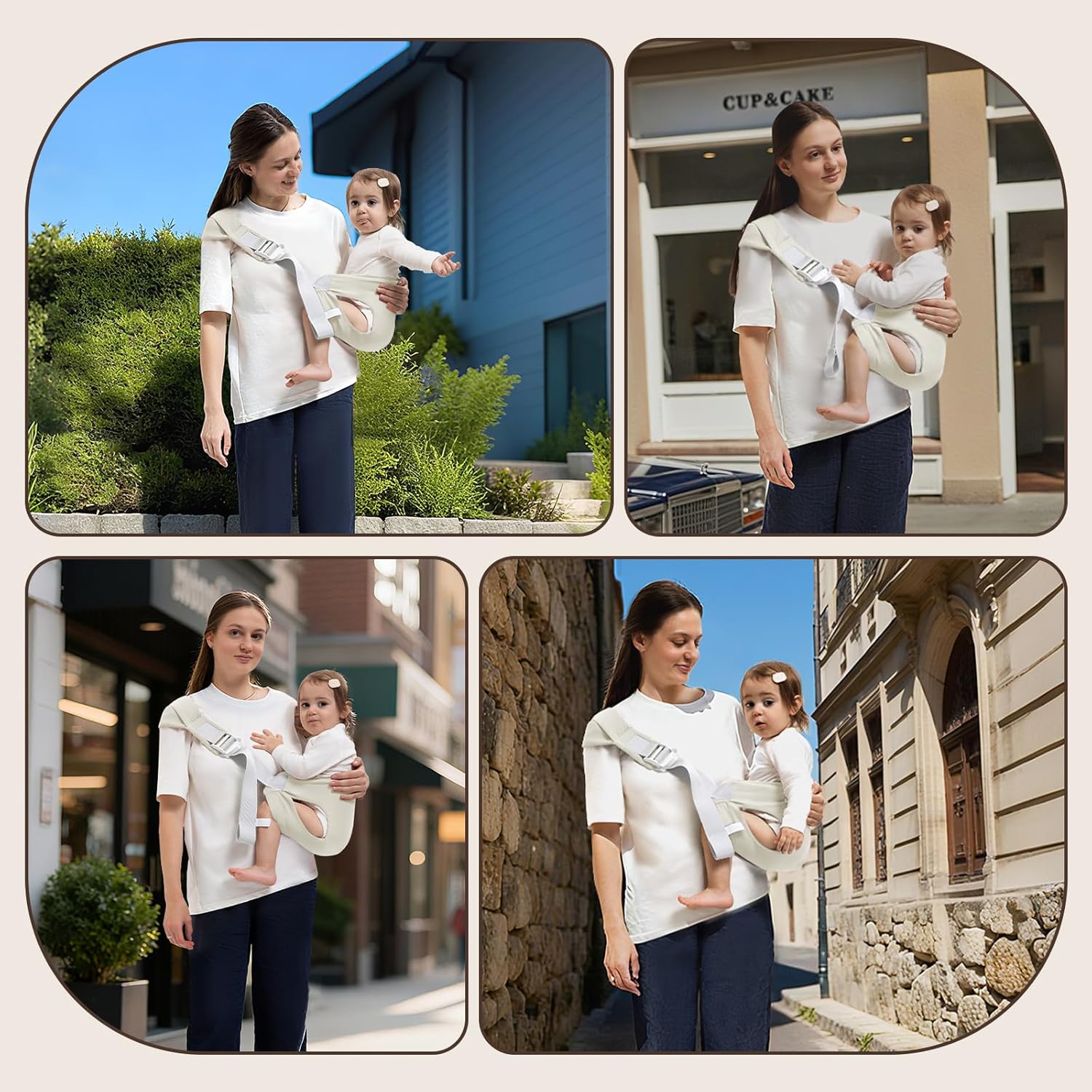 Toddler Carrier for 25-60 lbs,Comfortable&Lightweight Baby Sling Carrier,Adjustable with Left/Right Shoulder Straps,One Size Fits All,Ideal for Shopping and Travel-Khaki