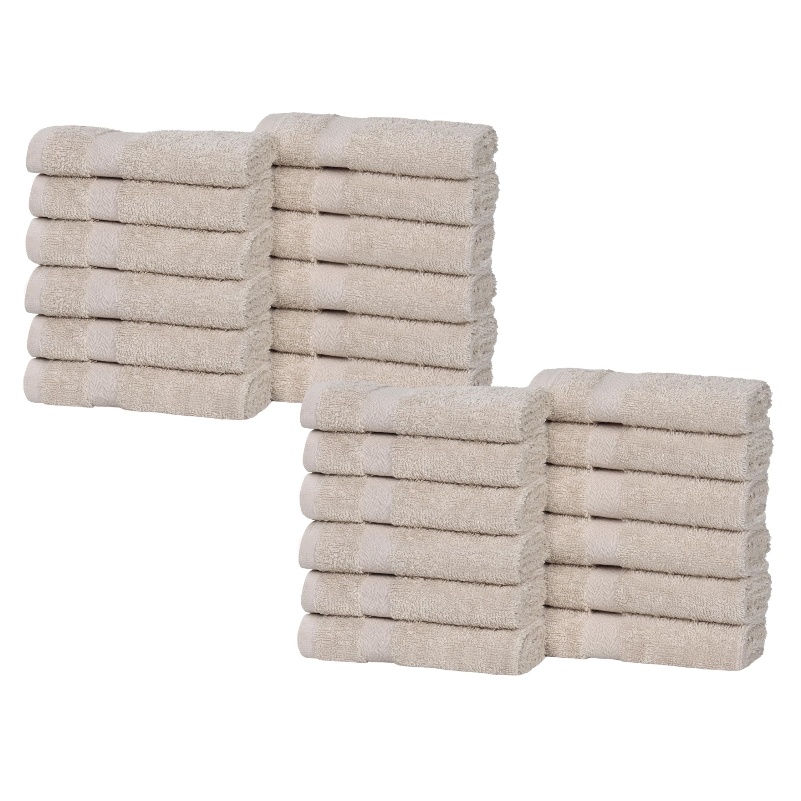 Superior Franklin, Set di asciugamani per il viso in cotone, di peso medio, per cucina, bagno, doccia, spa, asciugatura rapida, essenziali per la casa, include 24 asciugamani per il viso/salviette,