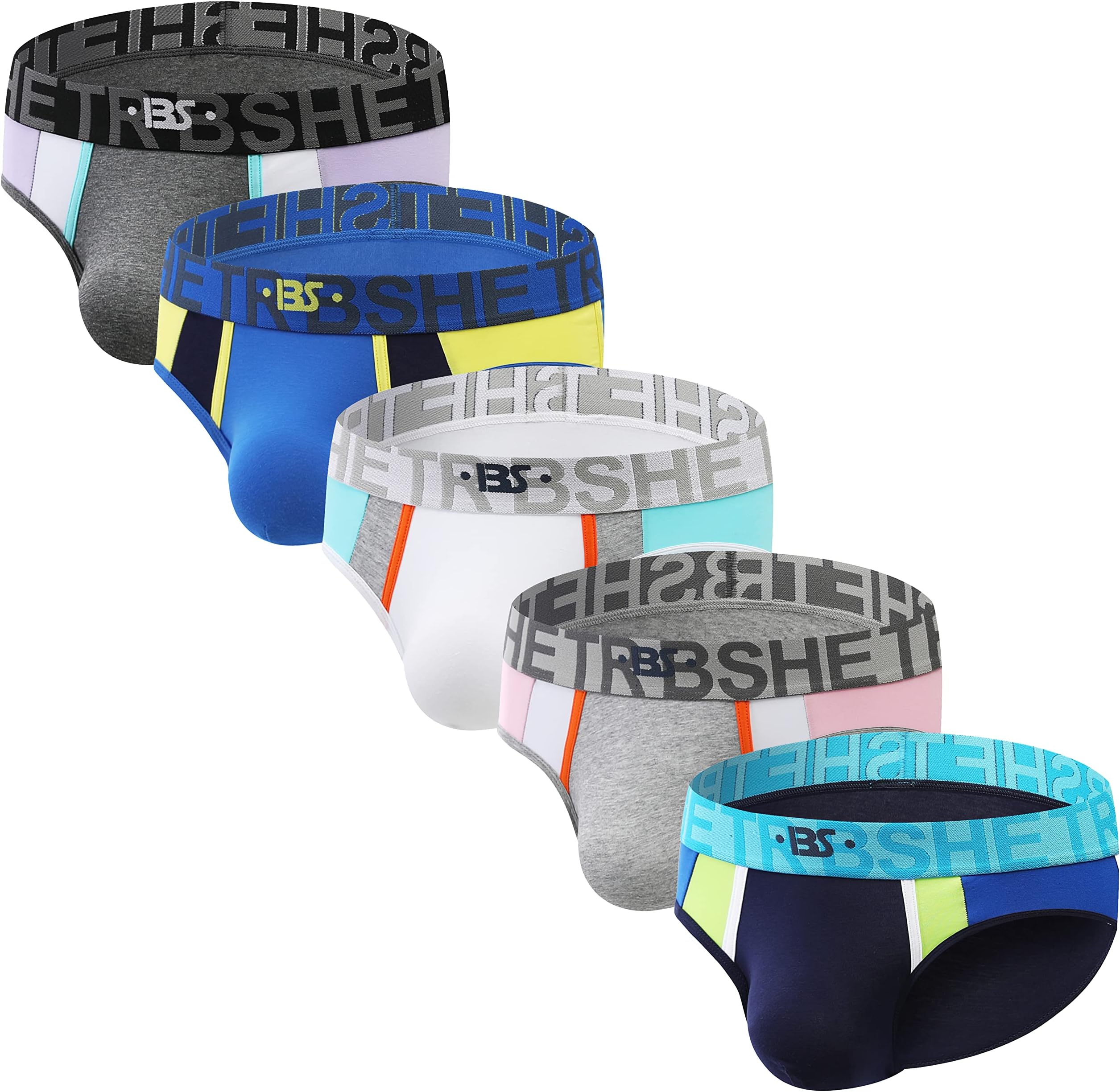 Men's Underwear Briefs 5-Pack Cotton Low Rise Multi Color Soft Underpant