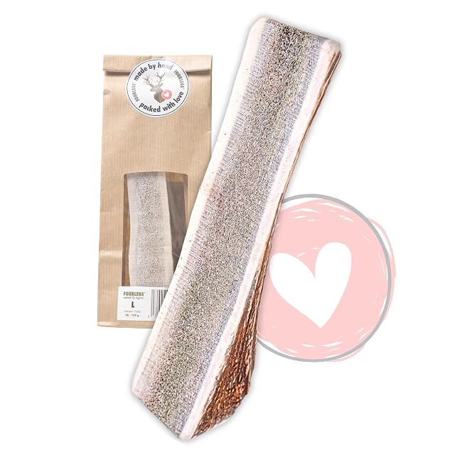 FOURLEGS® Asta de Ciervo Natural para Perros - Talla L Mitad