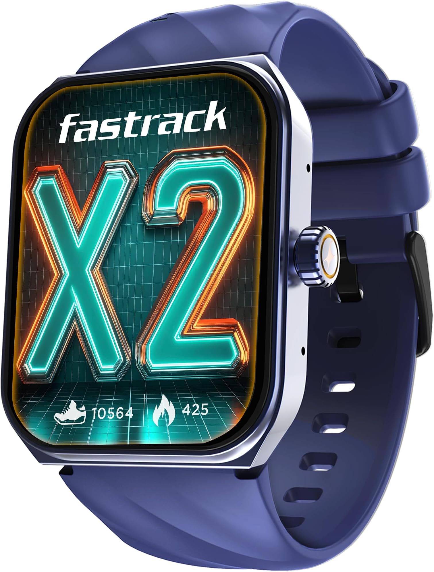 Fastrack Limitless X2 Smart Watch, 1.91" Ultravu with Rotating Crown, 60 Hz Refresh Rate, Advanced Chipset, Singlesync BT Calling, 100+ Sports Mode & Smartwatch Faces, IP68, Blue