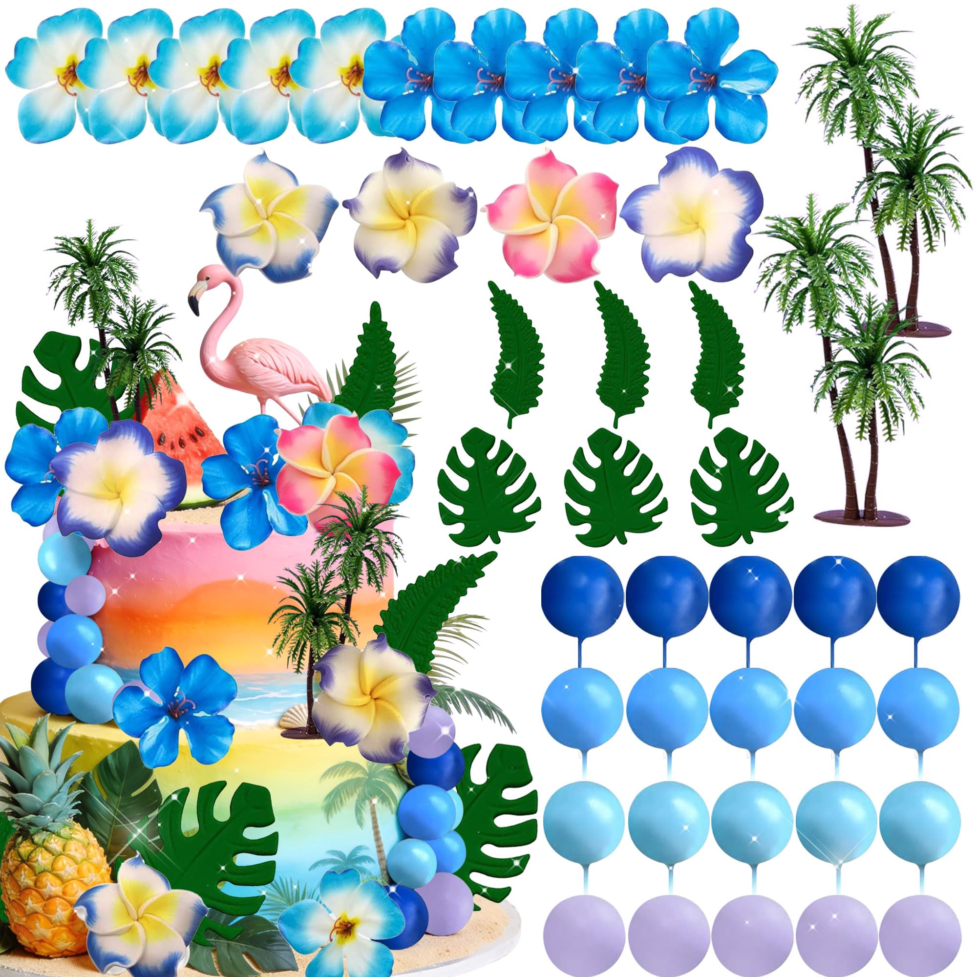 Hawaiian Luau Party Supplies Aloha Birthday Cake Decor for Baby Shower Bridal Shower Birthday Wedding Party Supplies Favors