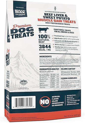Miniatura 5 de Bully Max Golosinas prémium para perros con alto contenido de proteínas para cachorros y perros adultos, golosinas de entrenamiento para perros con