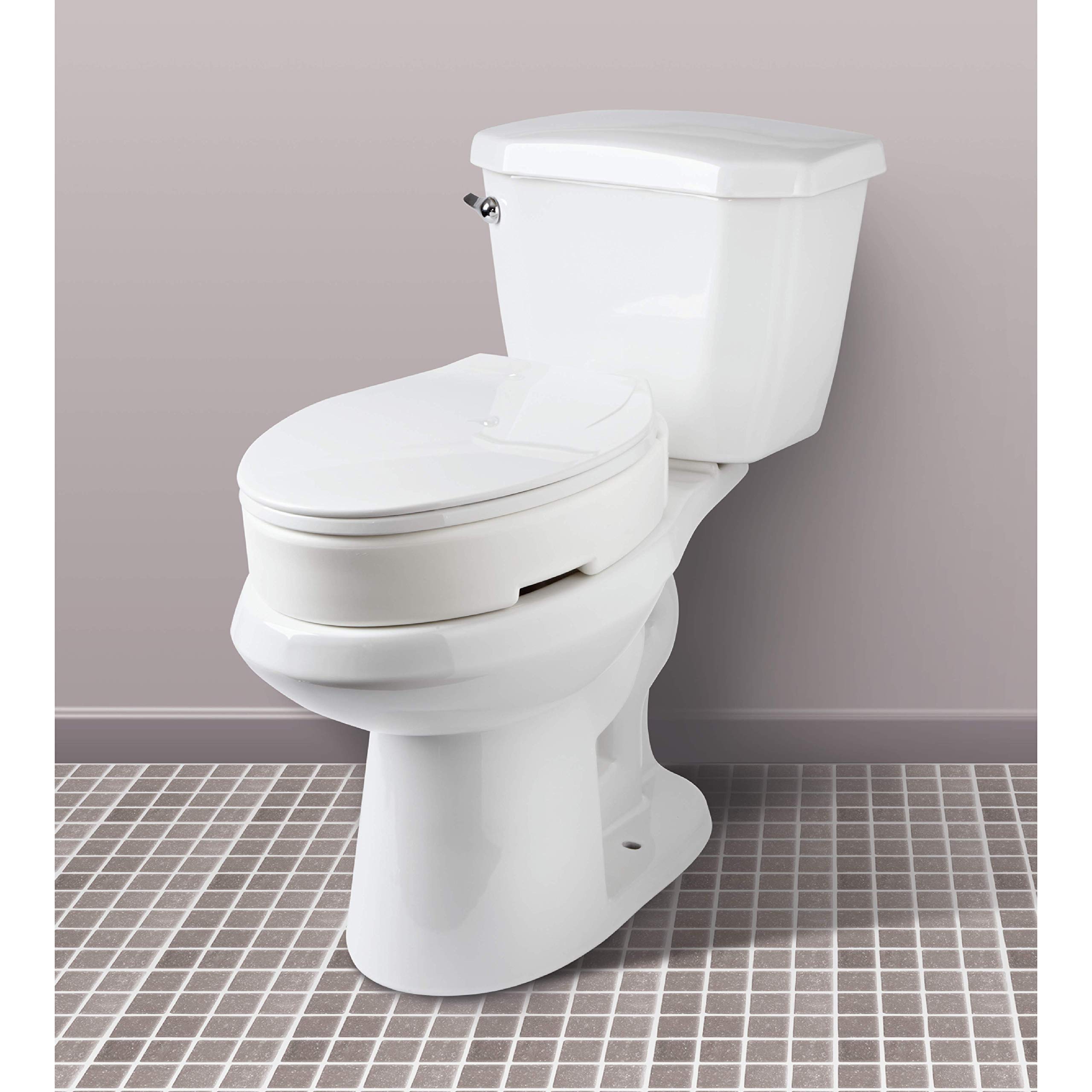 Carex Health Brands Hinged Elongated Toilet Seat Riser, Adds 3.5 Inches