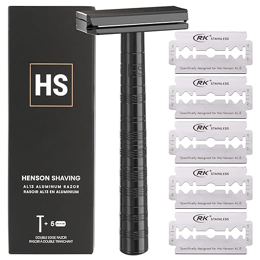 Amazon.com: Henson Shaving Razor - Jet Black Double Edge Safety Razor ...