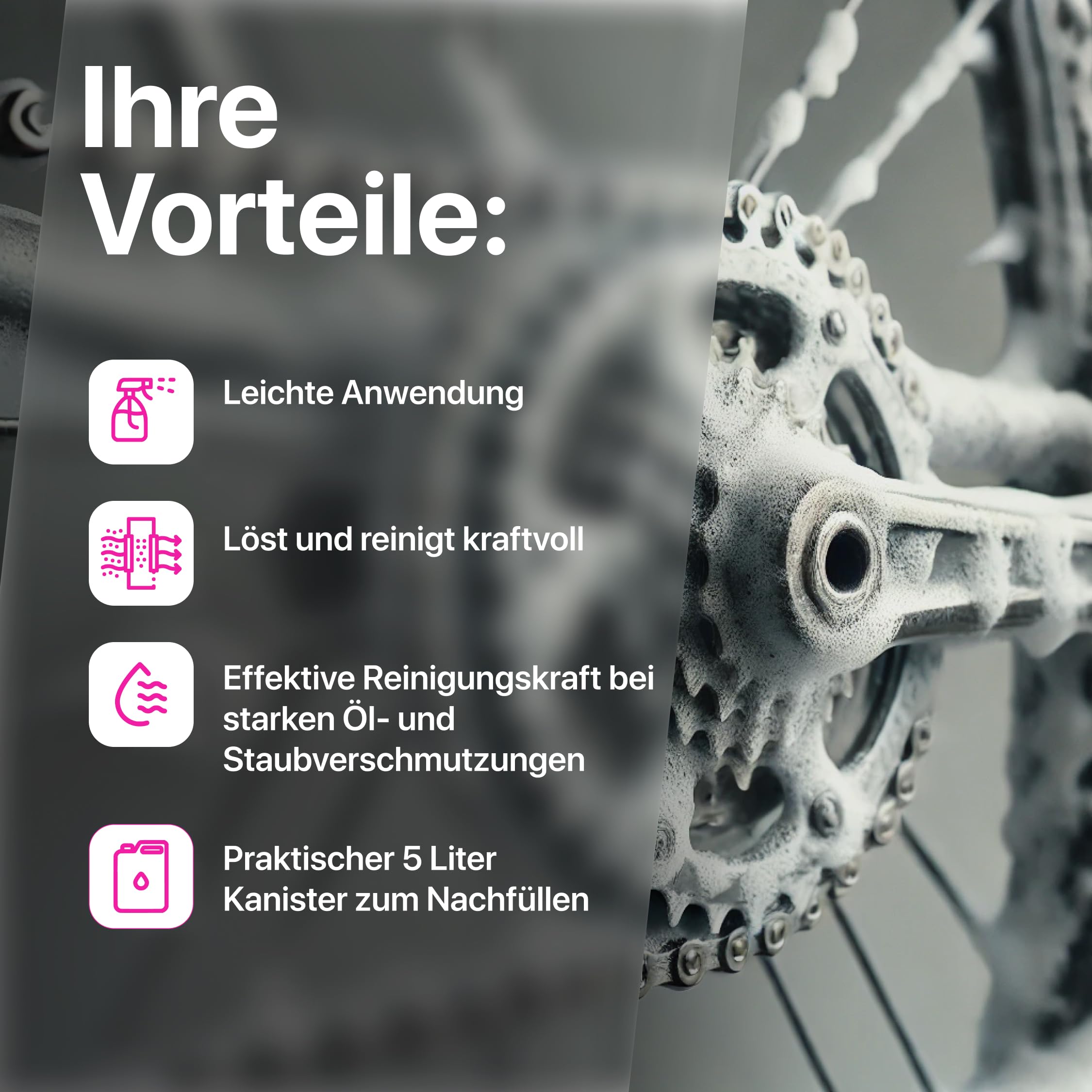 | Kettenreiniger für Ihr Fahrrad | 5 Liter Kanister | Antriebsentfetter | Fahrradkette | Ideale Kettenpflege | Chain Cleaner | Degreaser | Fahrradkettenreiniger | Antriebsreiniger |