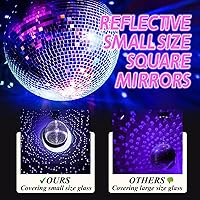 Vista 4 de Luz de bola de discoteca, difusor de luz de bola de discoteca de espejo de 5 pulgadas, rotación de 360°, luces de Navidad para fiestas