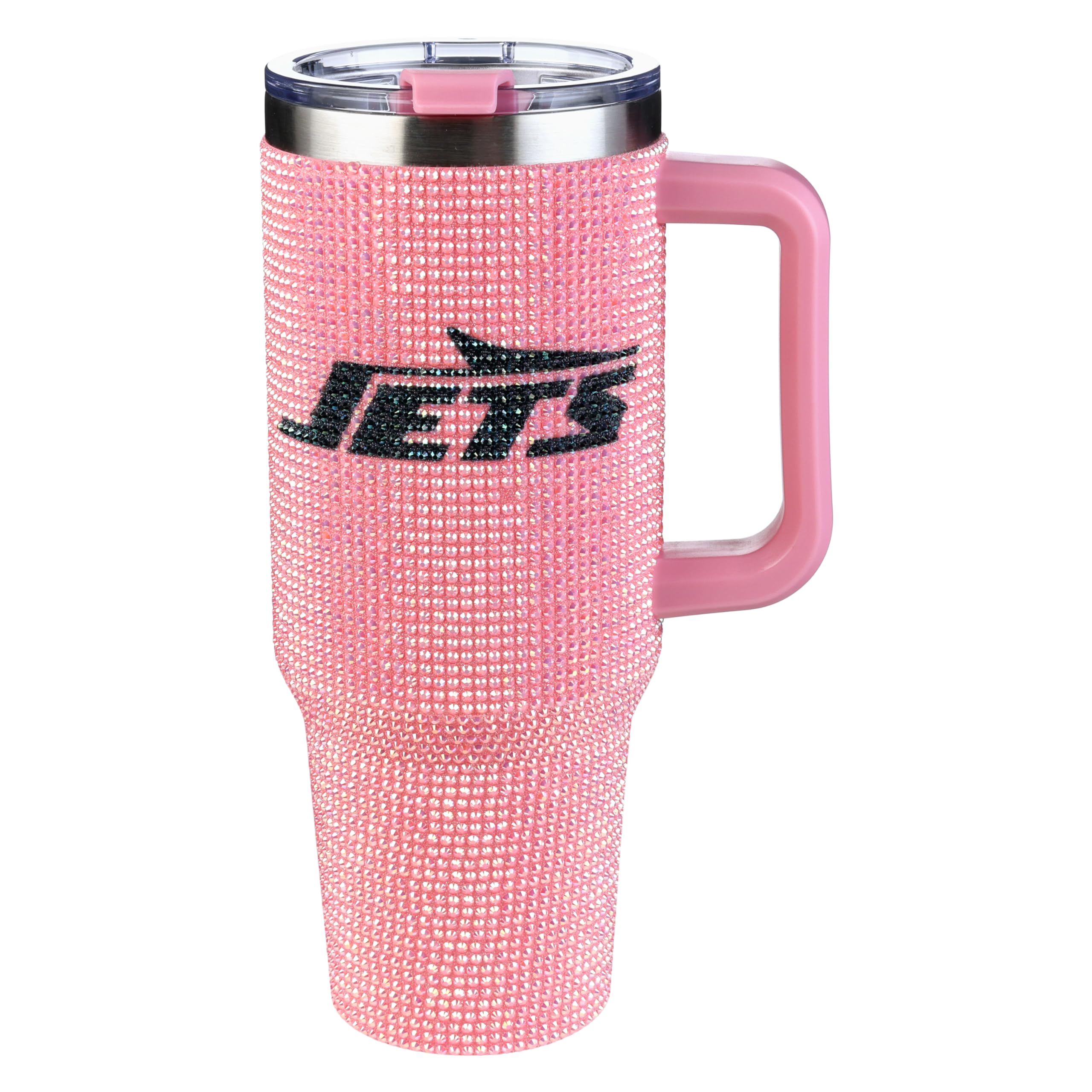 The Memory Company Officially Licensed 40oz Pink Bling Game Day Tumbler, New York Jets