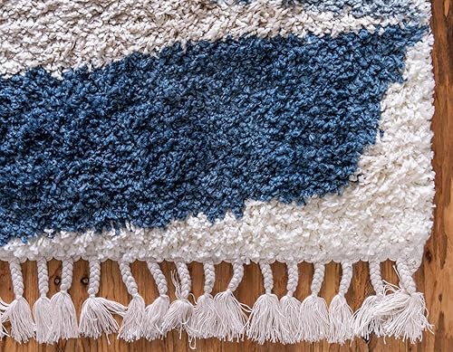 Miniatura 7 de Unique Loom Hygge Shag Collection - Alfombra moderna de inspiración marroquí, diseño geométrico, felpa y acogedora (8 pies x 10 pies, rectangular,