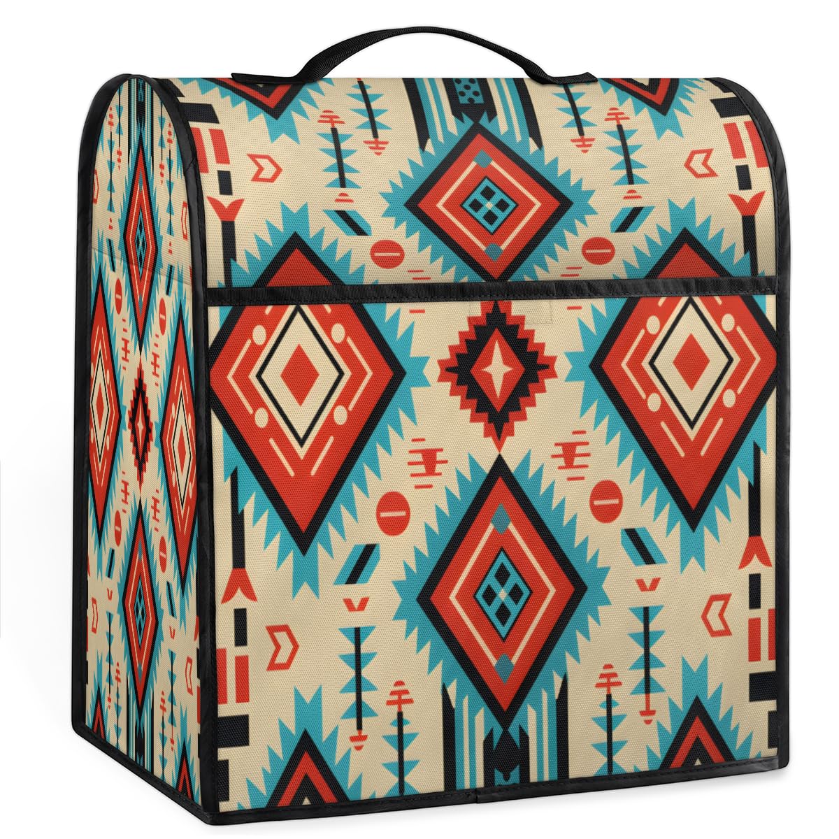 Coffee Maker Cover Aztec Texture Kitchen Appliance Covers Small Appliance Covers Blender Cover Juicer Cover Dust Covers for Kitchen Appliances with Top Handle and Pockets,Washable,C619