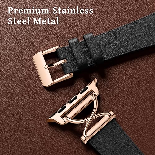 Miniatura 4 de Correa compatible con correas de Apple Watch de 1.614 in, 1.575 in, 1.496 in, 1.732 in, 1.772 in, 1.654 in, 1.929 in, correa clásica delgada de