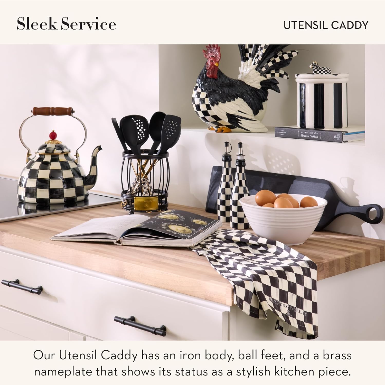 MACKENZIE-CHILDS Utensil Caddy, Sturdy Cutlery Organizer for Table or Countertop