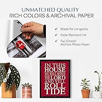 Vista 3 de AMERICAN LUXURY GIFTS In This House - We Serve the Lord, Arte de Pared con Citas Inspiracionales de Fútbol Americano, Impresión Artística de Pared