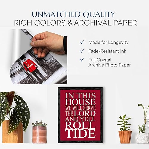 Miniatura 3 de AMERICAN LUXURY GIFTS In This House - We Serve the Lord, Arte de Pared con Citas Inspiracionales de Fútbol Americano, Impresión Artística de Pared