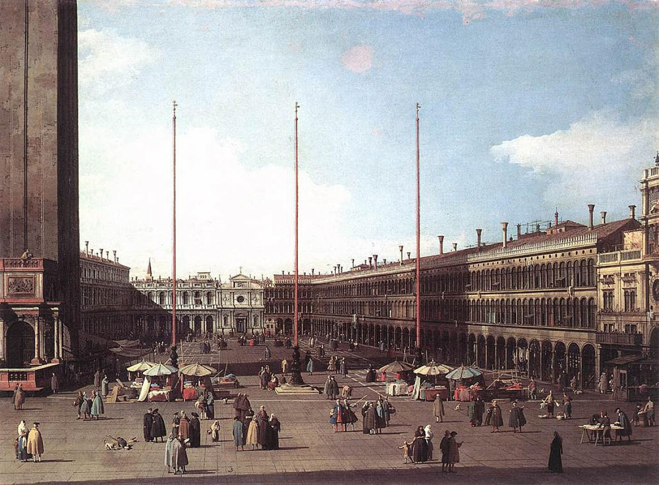 ARTXLXXBN Famous Prints Artwork Pictures Poster Painting Art Piazza San Marco Looking toward San Geminiano by Antonio Canal Artwork Landscape Pictures for Home Decor 60x90cm