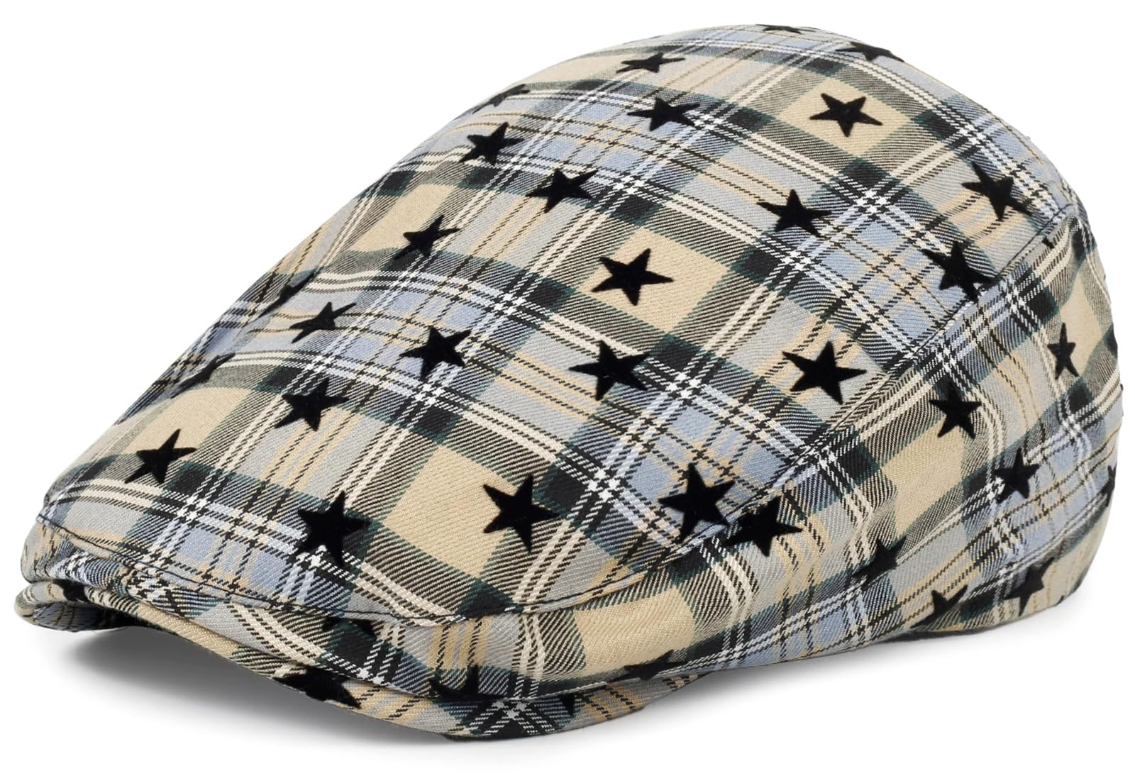 Classic British Plaid Newsboy Cap Ivy Gatsby Style Flat Hat Cabbie Driving Beret Forward Caps