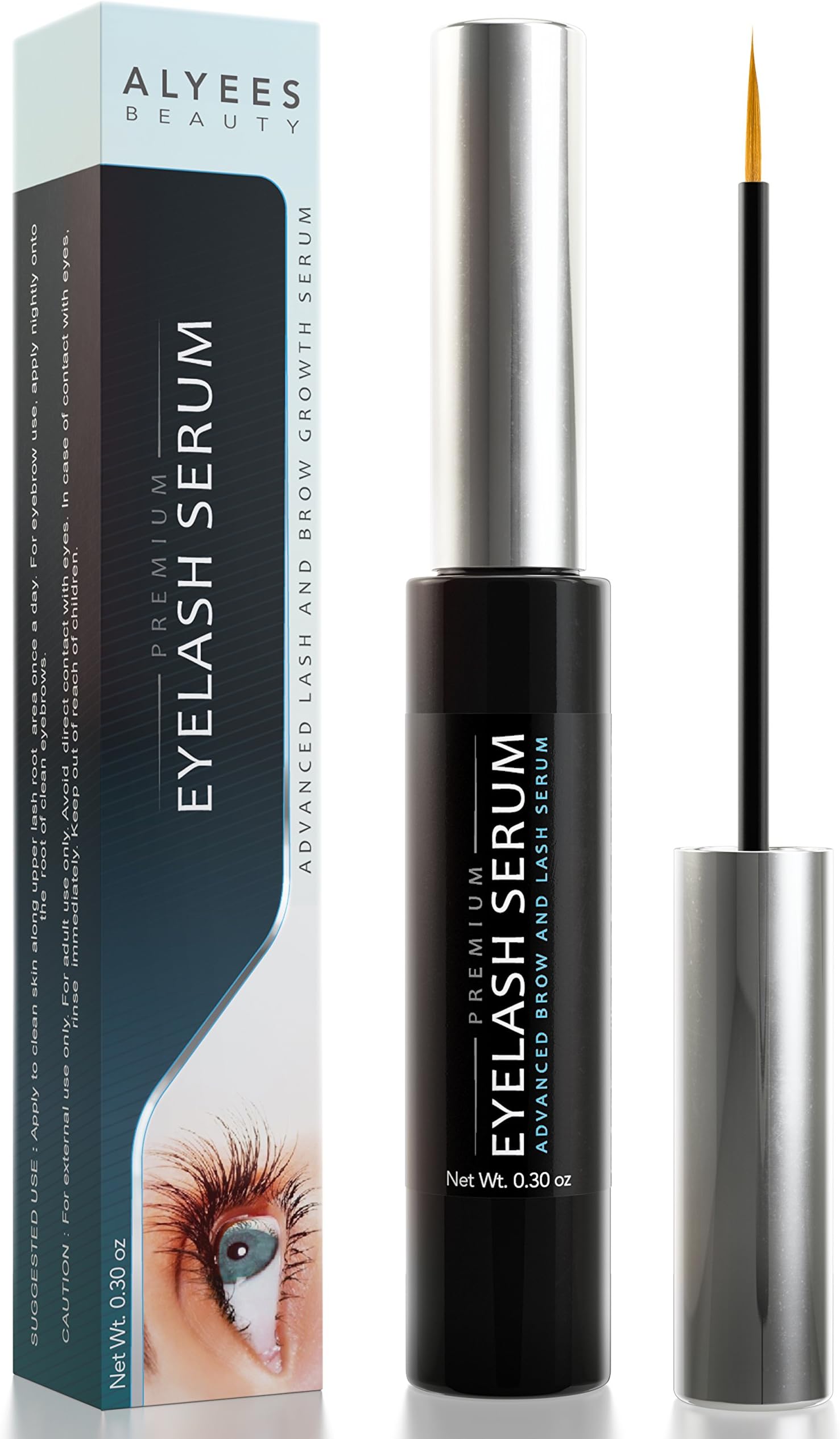 FLASH SALE ! Alyees Beauty - Eyelash Growing Serum - Nourishes Promotes Lash & Brow Growth -All-Natural & Proudly Made In The USA - Get The Lush, Full Gaze You Love !