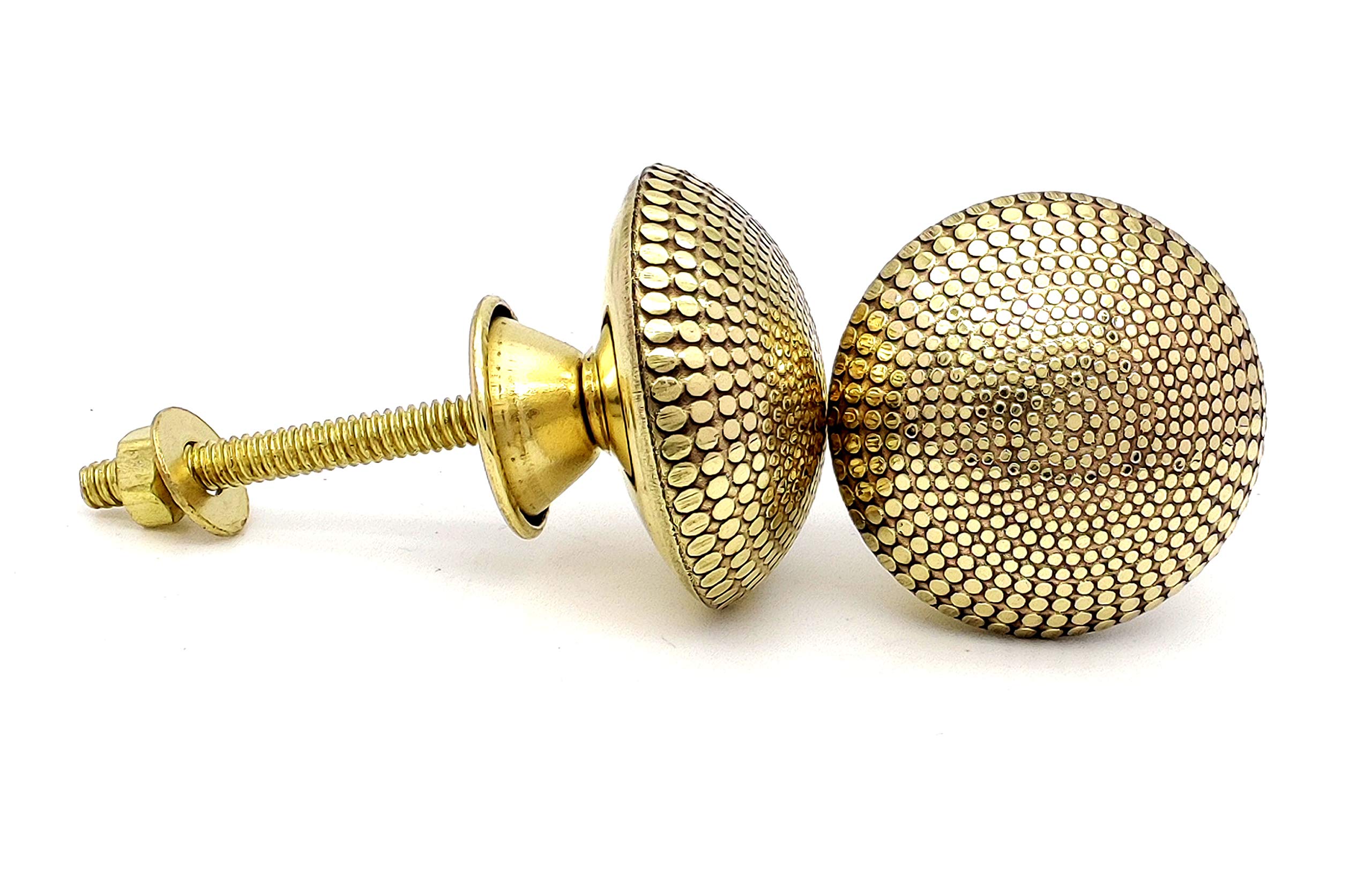 5MoonSun5's Brass Door Knobs/Drawer Pulls Dresser Door Knobs/Pull and Push Handle Knobs for Cabinets, Wardrobes & Kitchen Cupboards/ Handmade Classic Hardware Decor, 38 mm Set of (6)