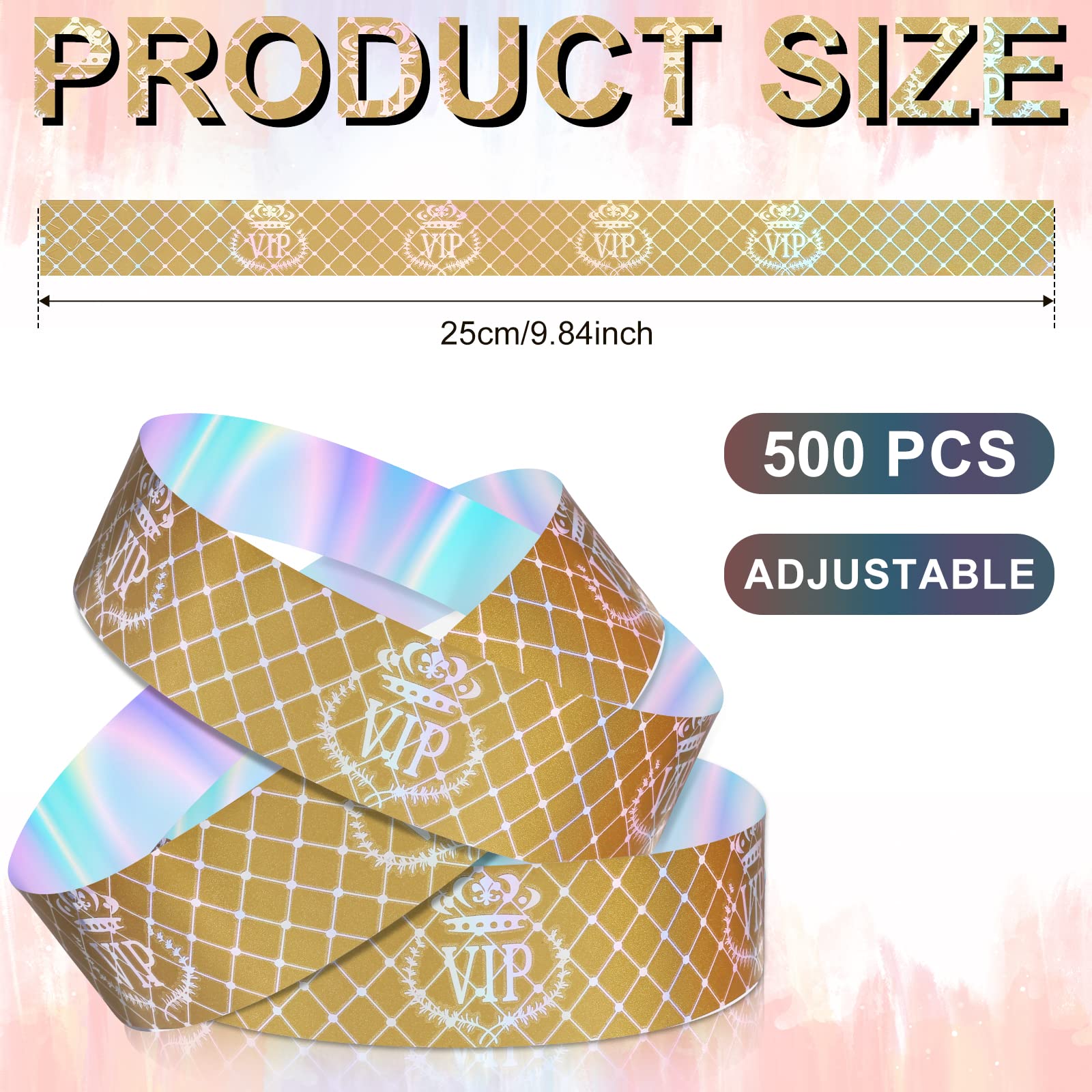 Bracelet Tissu VIP Bracelets Événements - Lot De 200 Bracelets Papier Imperméables 19x250mm Bracelet Soirée Papier