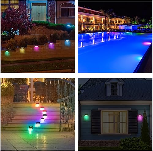 Miniatura 6 de Luces solares laterales para piscina, accesorios de piscina, luces nocturnas, luces LED para exteriores para escaleras, escalones, vallas, patio,