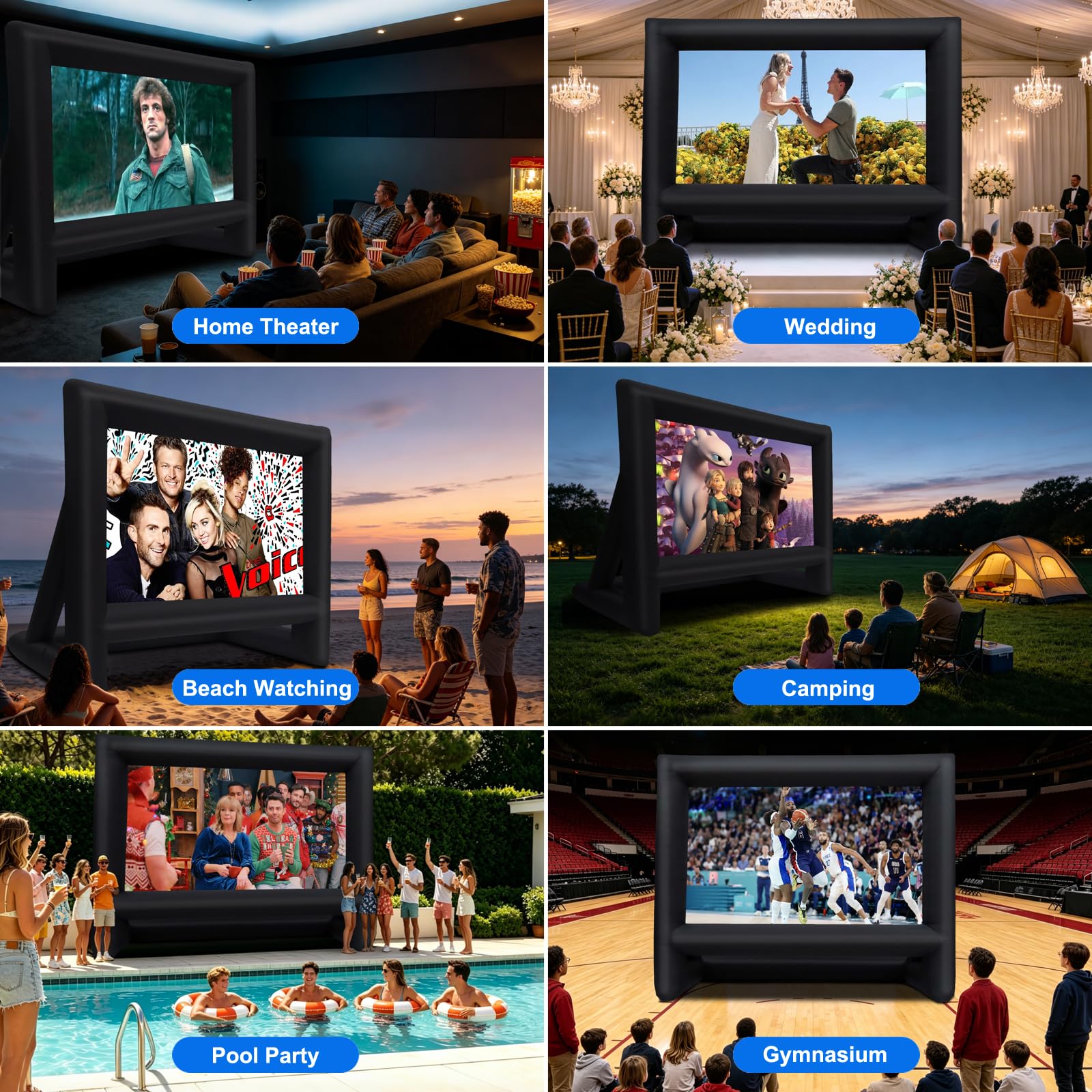 GYUEM 18ft Inflatable Projector Screen - Big Screen Movies! -6