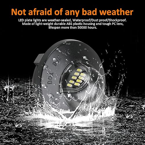 Miniatura 7 de Bestview Conjunto de lámpara LED para placa de matrícula con arnés de cableado para Ford F150 F250 F350 F450 F550 Superduty Ranger Explorer Bronco