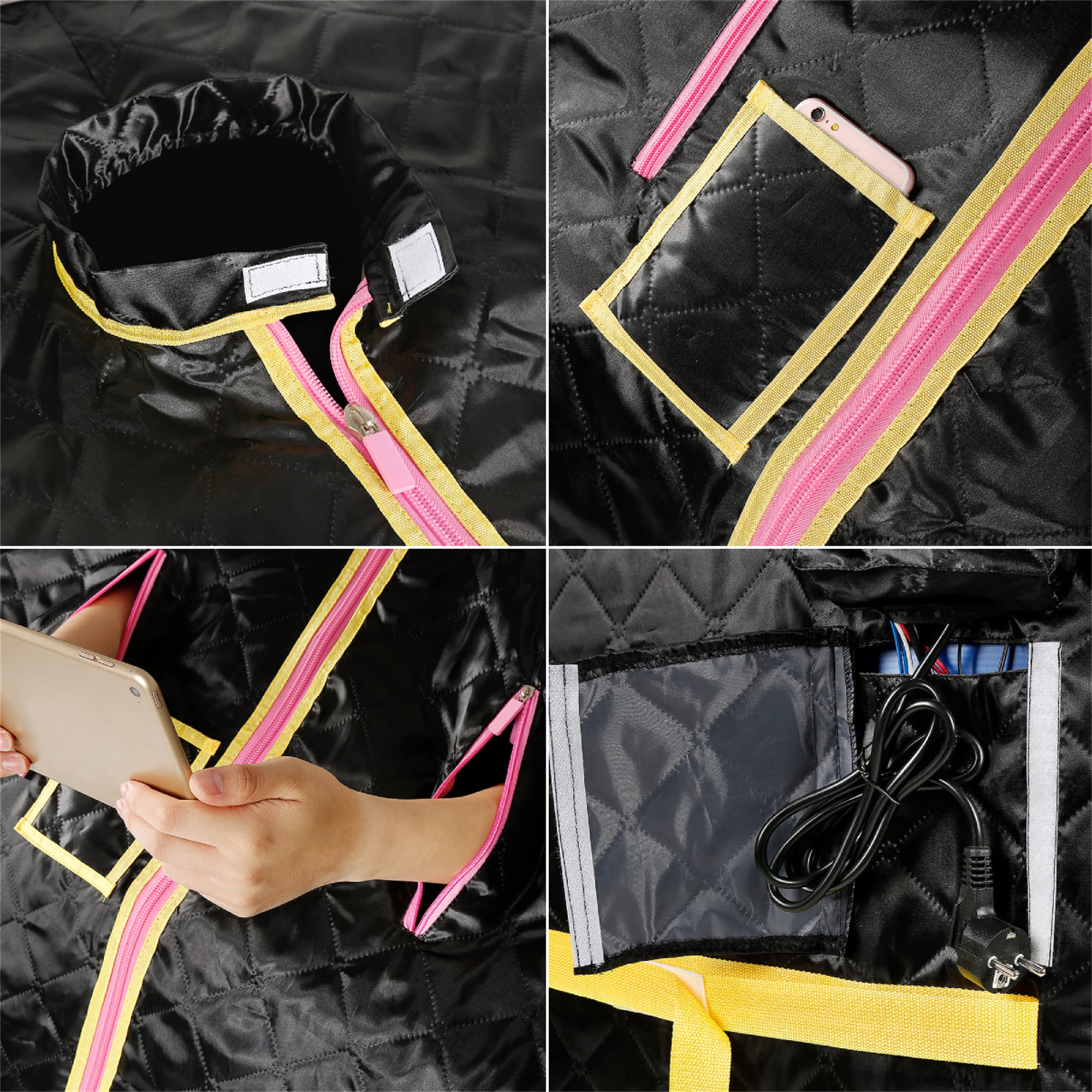 MINGYI Sauna Infrarouge à Sec Portable et Pliable, Sauna Complet du Corps, avec Chaise Pliable et Télécommande, Personnel Sauna pour la Maison, 80×70×98 cm (Noir)