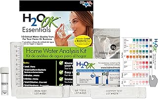 H2O OK Essentials Water Test Kit, Includes 10 Tests, Self Test for Lead, Copper, Chlorine, Nitrates, Nitrites, Iron,& More; Offers Longest Shelf Life and Most Accurate Self Testing