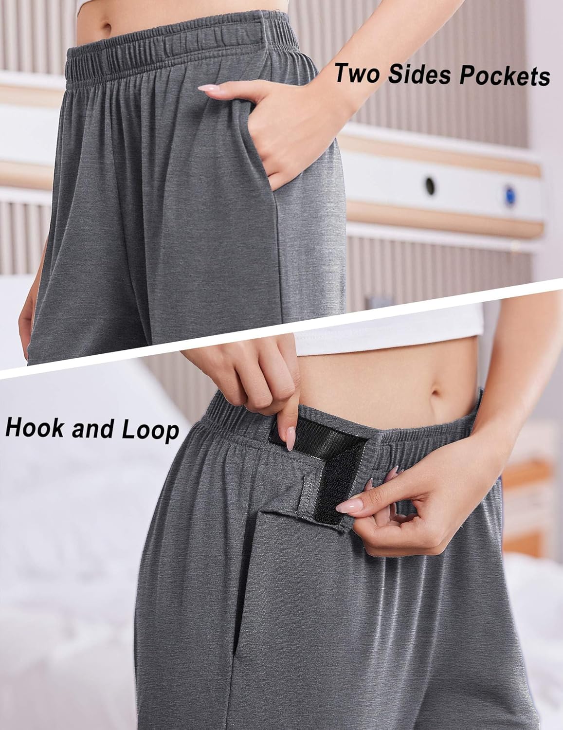 Deyeek Women's Tear Away Pants for Hip Replacement After Surgery Post Surgery Pants for Women Easily Touch 2 Sides Closure - Image 5