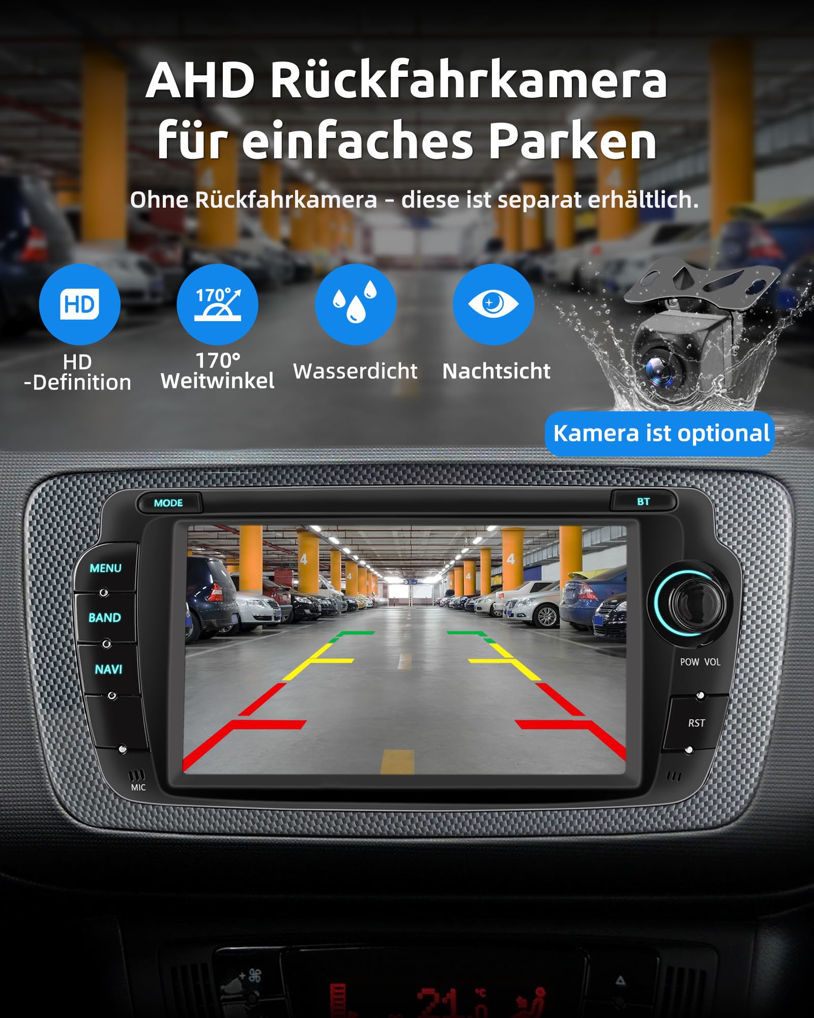 ESSGOO 2+64G Android 15 Drahtloses Carplay und Android Auto Autoradio Für Seat Ibiza IV 6J 2009-2013, 7 Zoll Touchscreen Bluetooth Car Radio mit FM RDS GPS WiFi