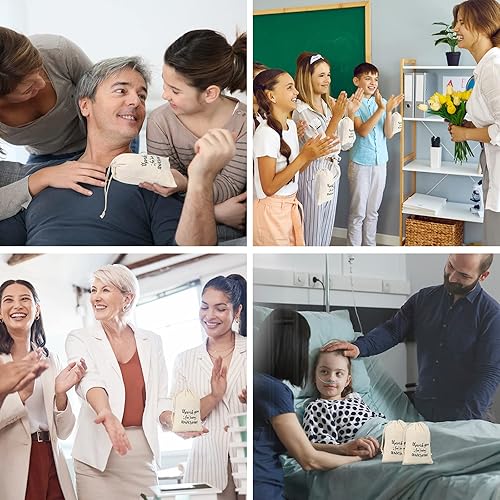 Miniatura 5 de Fumete 20 bolsas de regalo con cordón de 5 x 7 pulgadas para empleados, compañeros de trabajo, colegas, bolsas de regalo de agradecimiento, bolsas