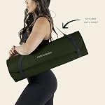 Tapis de yoga Retrospec Solana 1/2" épais avec sangle en nylon pour hommes et femmes - Tapis d'exercice antidérapant pour yoga, Pilates, étirements, sol et entraînements de fitness