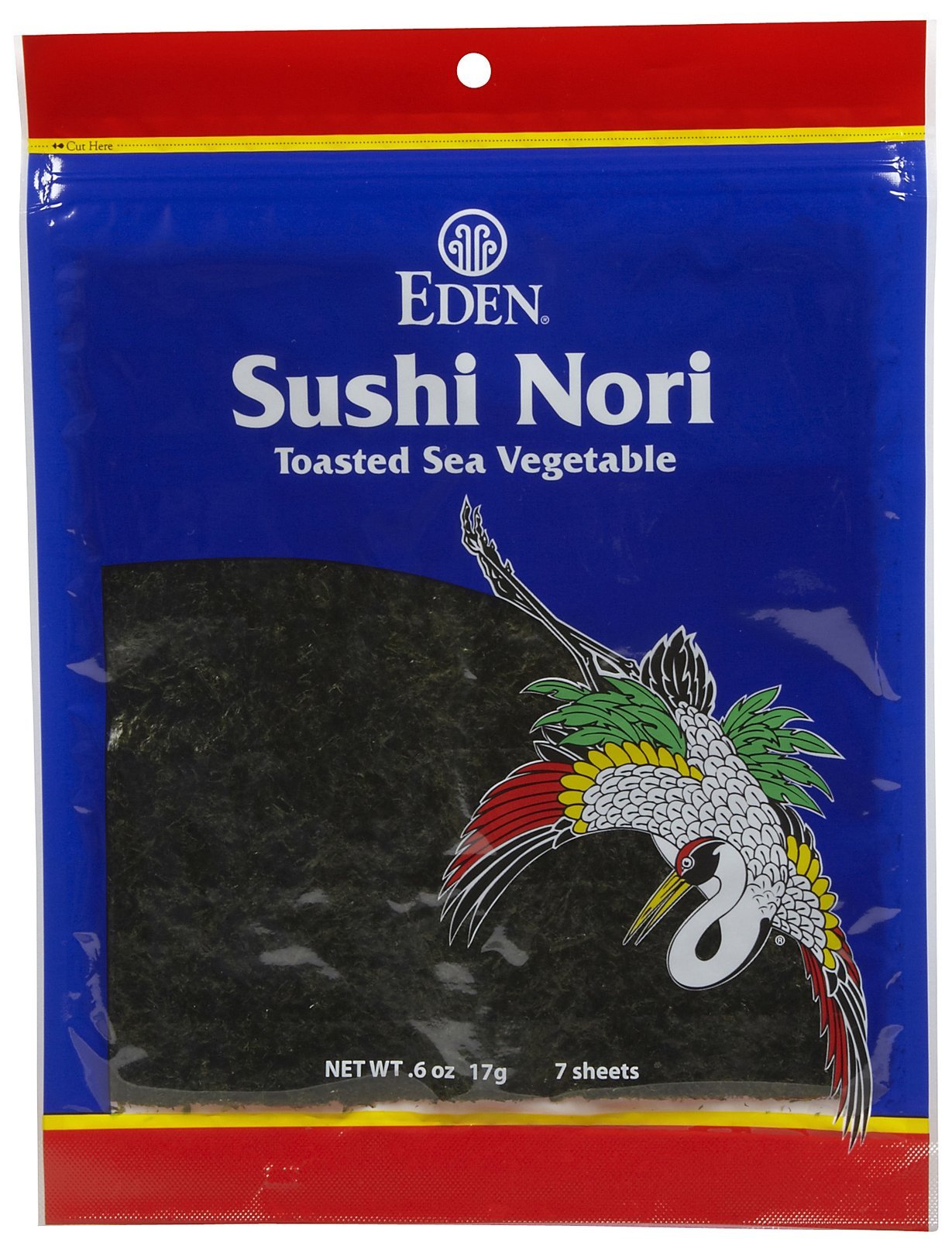 Eden Foods, Toasted Sushi Nori, 6/0.6 Oz
