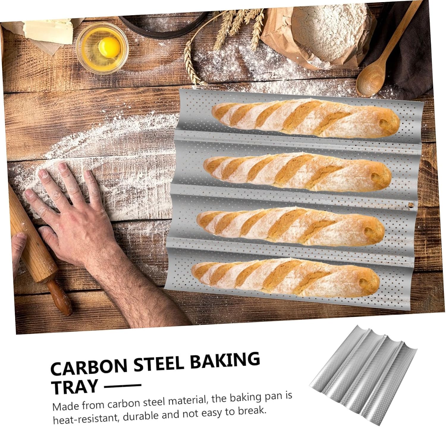 Four-slot Bread Loaf Pans Carbon Steel Baking Pan Non-stick French Bread Molds
