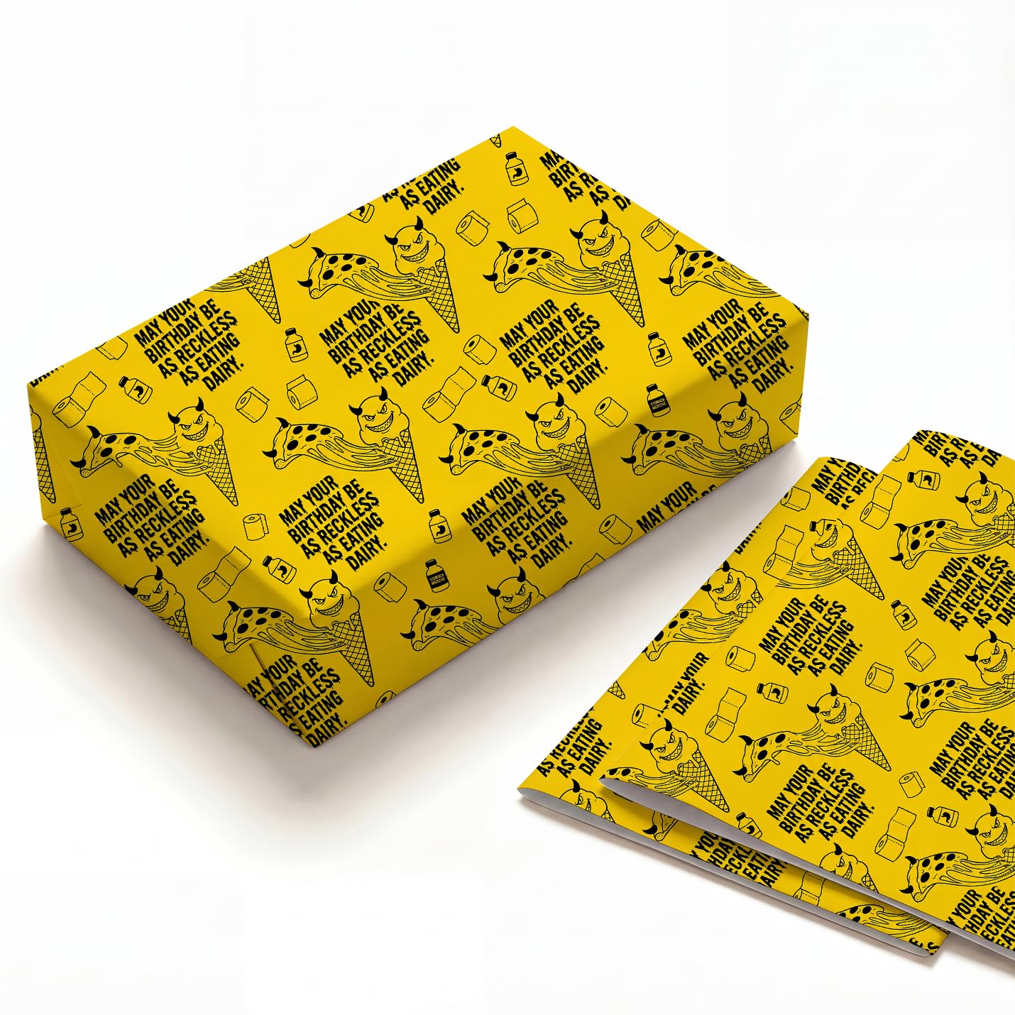 SHSEEN Dairy Joke Wrapping Paper, 19.5 x 27.5 in, 2 Sheets