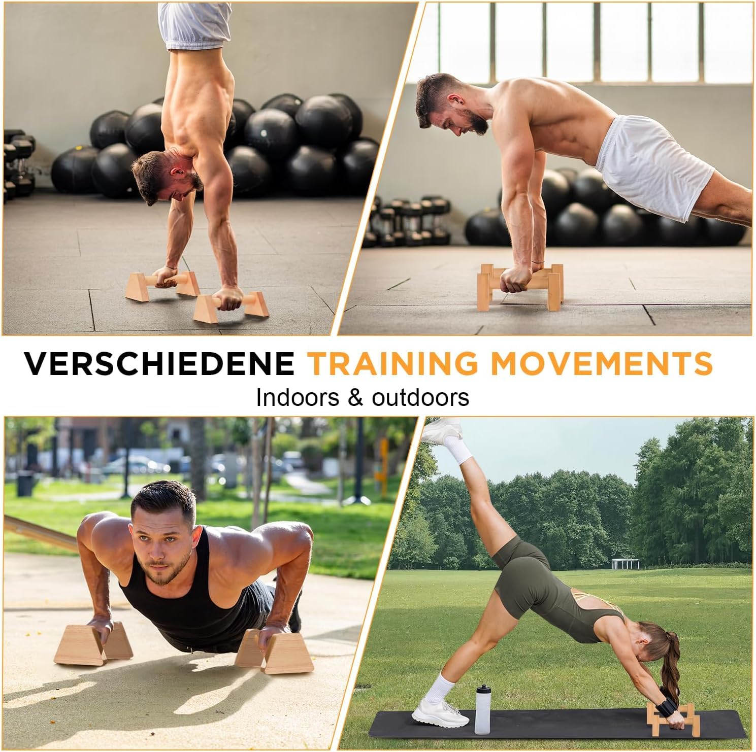 Push -upgrepen van hout, 2 stuks , 25 cm , gewrichtsvriendelijke