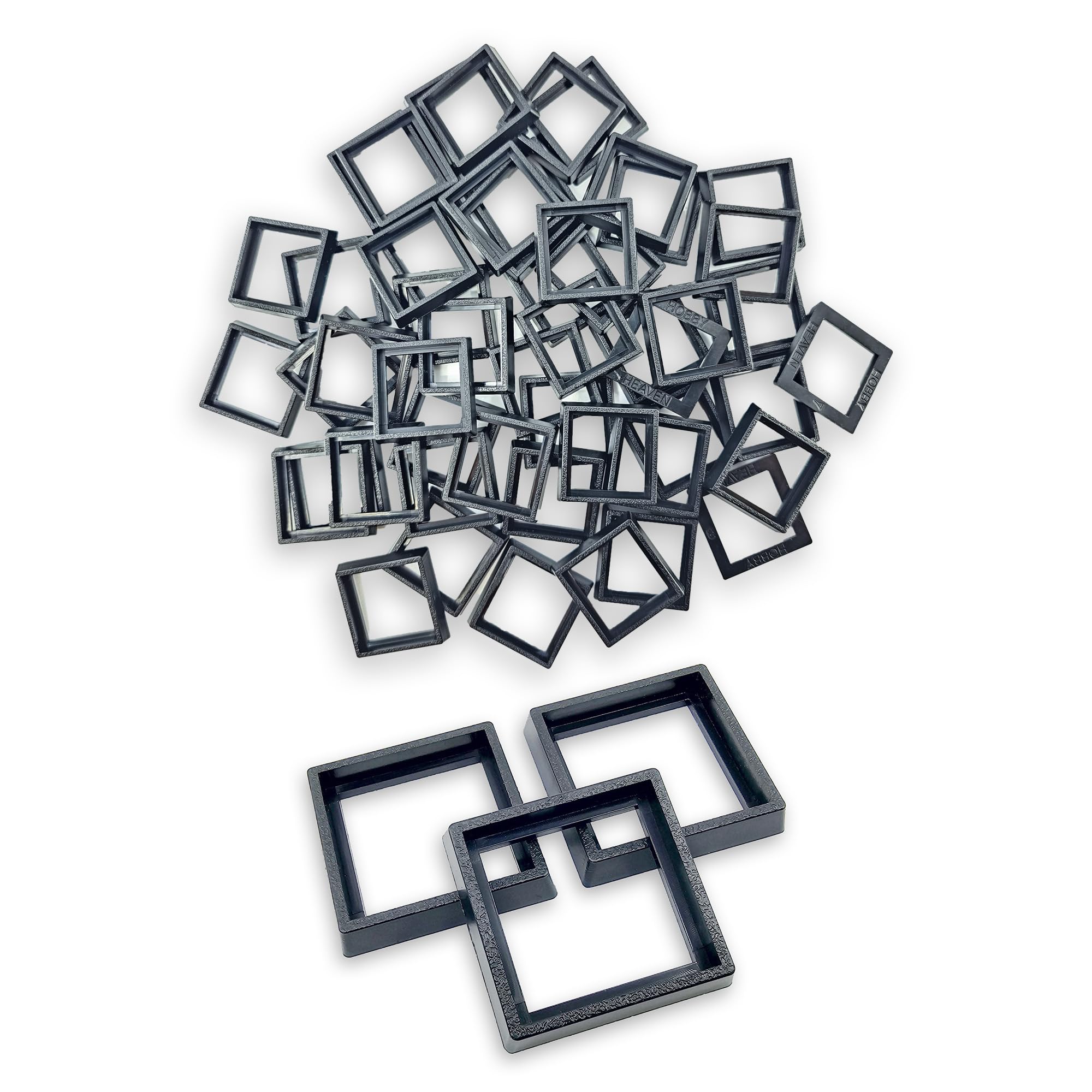 Hobby Heaven 25 to 30mm Square Bases Size Converters For Warhammer Bases - Black Miniature Bases Converters for Wargaming Miniatures Figures - Model Painting Wargame Miniatures (50 pcs)