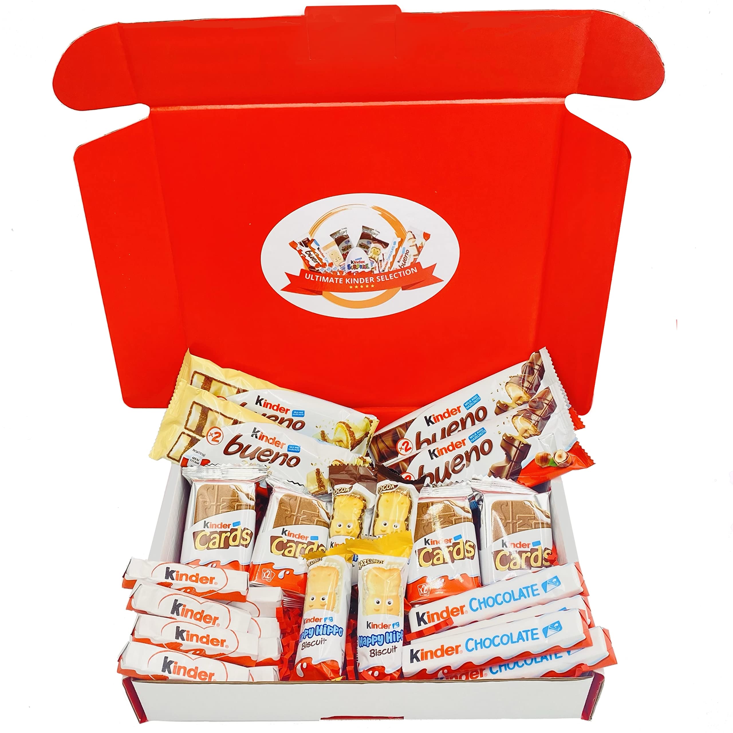 Kinder Hamper Gift Kinder Hamper Box Large Kinder Hamper Gift Box for Last Minute Gifts The Perfect Chocolate Gift for Any Occasion Kinder Bueno, Kinder Cards, Happy Hippo, 24 Count (Pack of 1)