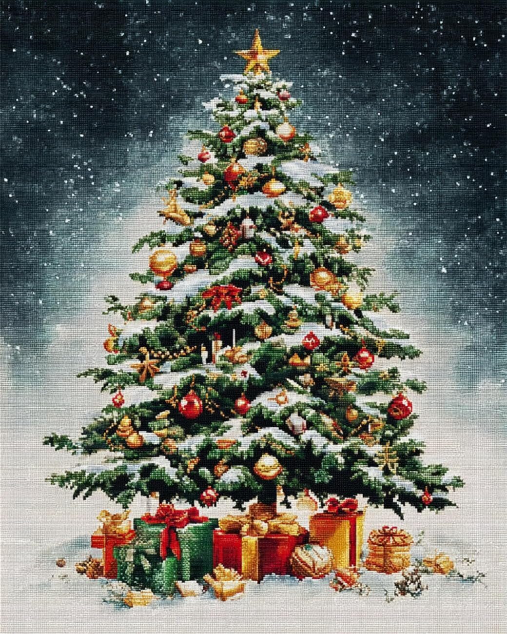 Paisaje DIY Kit Manualidades Alfombra Árbol De Navidad De Dibujos Animados Kits De Ganchillo Para Hacer Alfombras,Juego De Bordado,Kit De Ganchillo Para Principiantes,Manualidades De 55x75cm