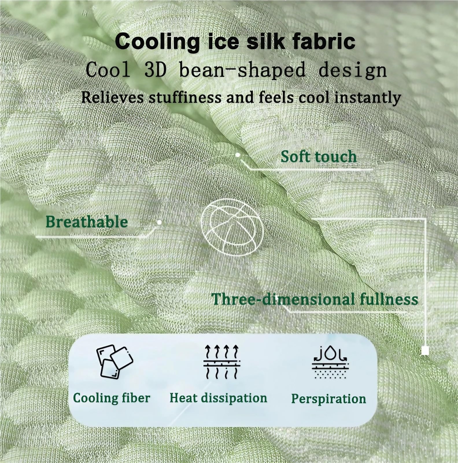 Sábanas Frías para El Verano - Juego De Sábanas Ajustables - Cubrecolchón Refrescante con Funda De Almohada - Funda Colchón De Seda Helada Lavable(Green,120 x 200 cm+1 Pillowcase)