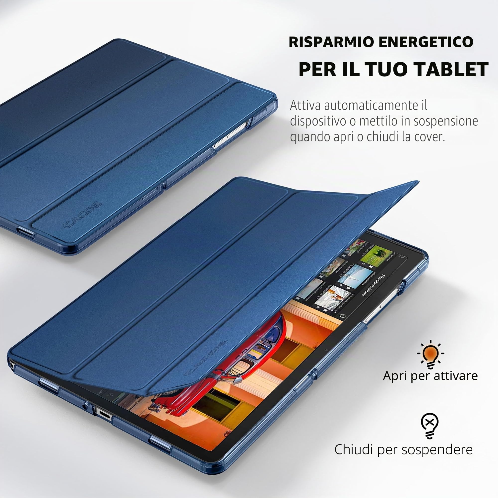 CACOE Custodia Compatibile Samsung Galaxy Tab A11+ A11 Plus A9 Plus 11 Pollici 2025/2023 Cover Posteriore Opaca Traslucida Ultra Sottile Blu