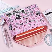 Vista 4 de LParkin Funda de libro con cremallera, bolsa protectora de libro Death by to-Be-Reader, bolsa de tela lavable para libros, 11 x 9 pulgadas, regalos