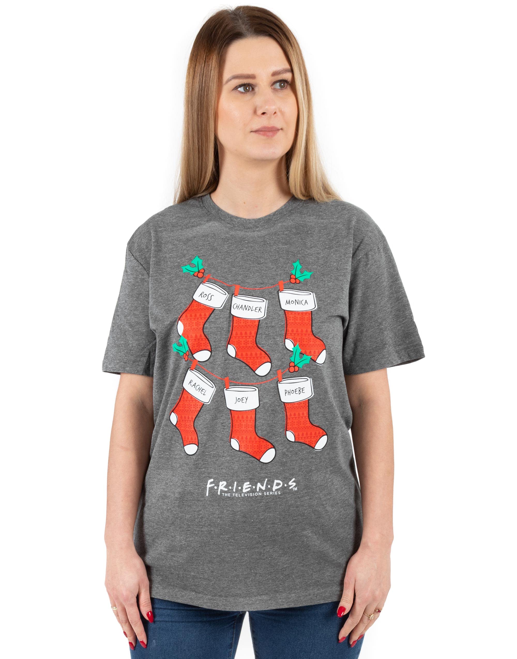 Friends (Xx-Large) Short Sleeved T-Shirt (Womens ) Grey