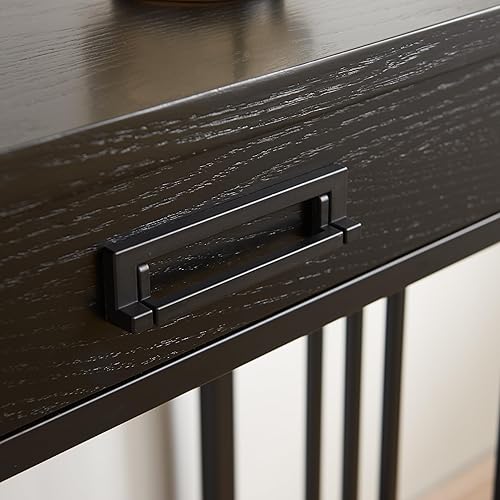 Miniatura 85 de Leick Home 214338 Empiria Mesa consola de madera con marco de metal para sala de estar, entrada, dormitorio, gris Negro lavado,Gris,Mission