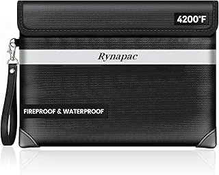 Fireproof Document Bag Upgraded 4200°F, 14.2”x 10.2”Waterproof Fireproof Money Bag for Cash with zipper, Important Document Organizer for Home, Office, and Travel, Legal Documents Safe